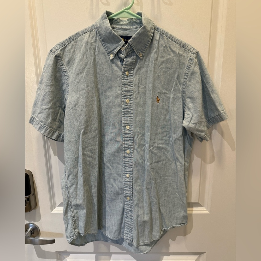 Ralph Lauren chambray denim color shirt - Size Medium - Picture 2 of 8